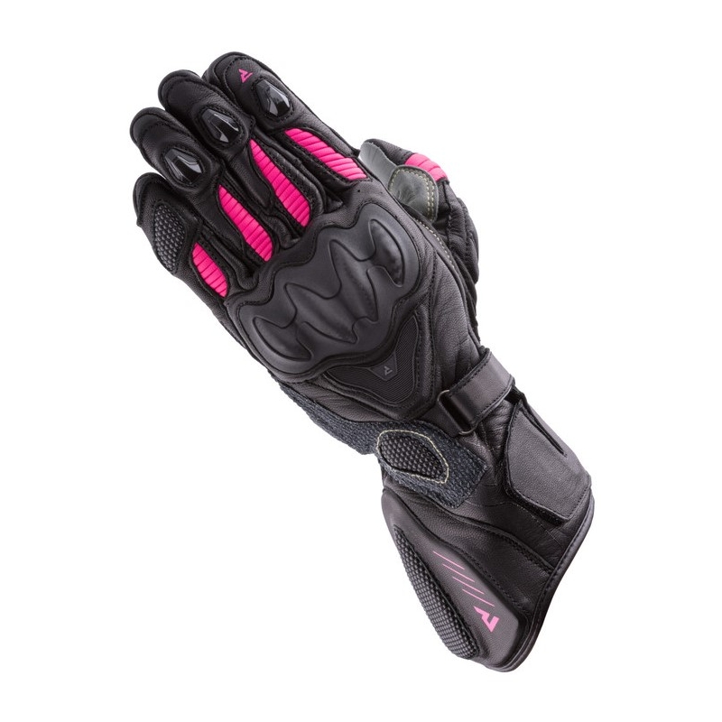 Rebelhorn Rebel zwart met roze motorhandschoenen voor dames uitverkoop