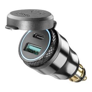 DIN Interphone adapter met 1 x USB en USB-C uitgang voor motorfietsen