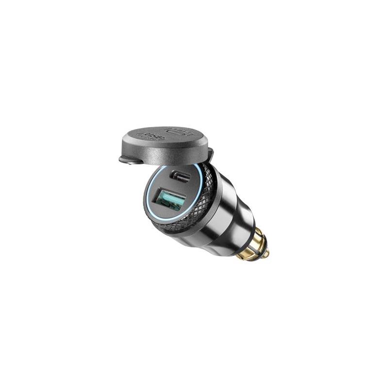 DIN Interphone adapter met 1 x USB en USB-C uitgang voor motorfietsen