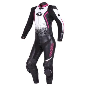 Dames jumpsuit Tschul 586 zwart-wit-roze uitverkoop