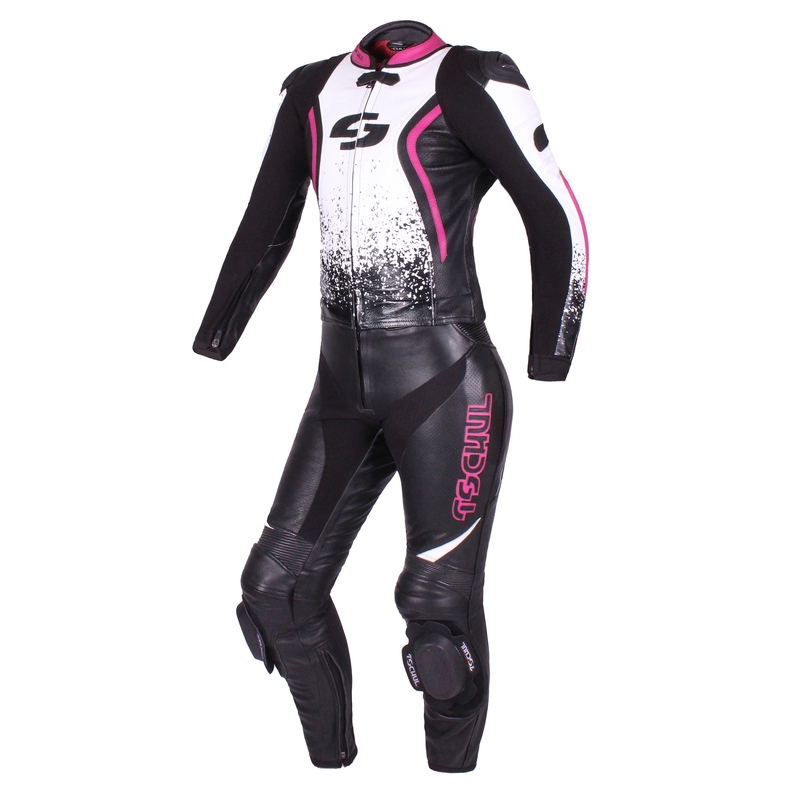 Dames jumpsuit Tschul 586 zwart-wit-roze uitverkoop