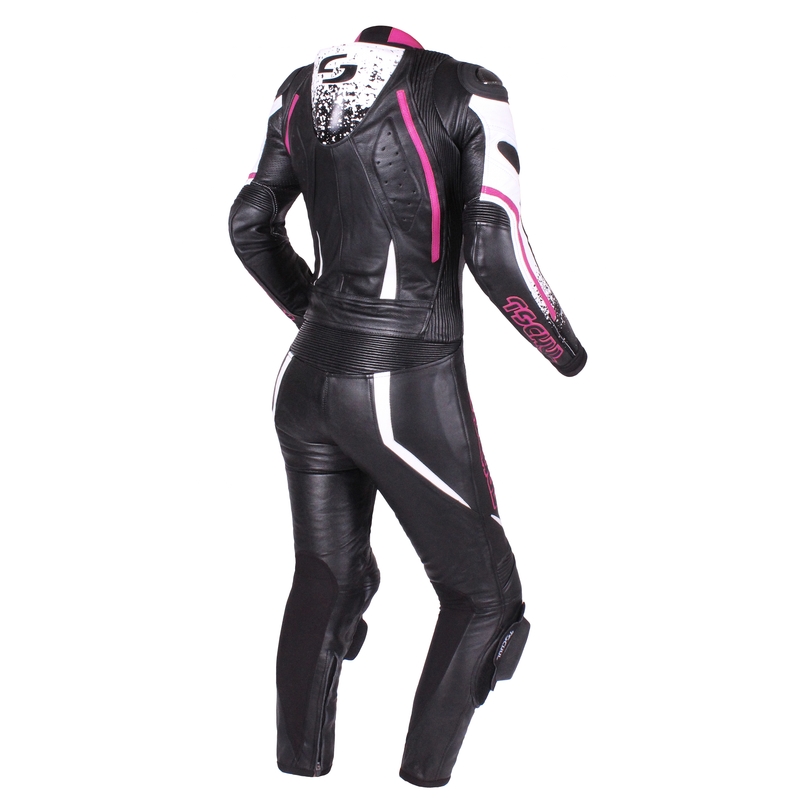 Dames jumpsuit Tschul 586 zwart-wit-roze uitverkoop