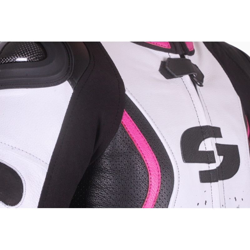 Dames jumpsuit Tschul 586 zwart-wit-roze uitverkoop