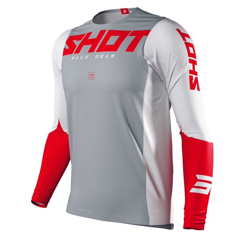 Motorcross Trui Shot Aerolite Airflow grijs-wit-rood uitverkoop