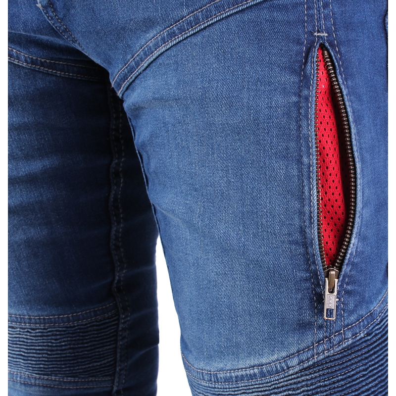 Street Racer Basic II CE Blauw Cropped Motorcycle Jeans