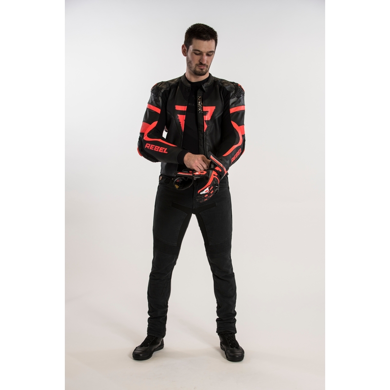 Rebelhorn Rebel zwart-fluorode motorjas uitverkoop