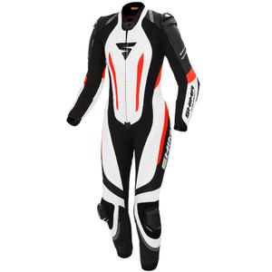 Eendelig damespak Shima Miura RS wit-zwart-fluorood