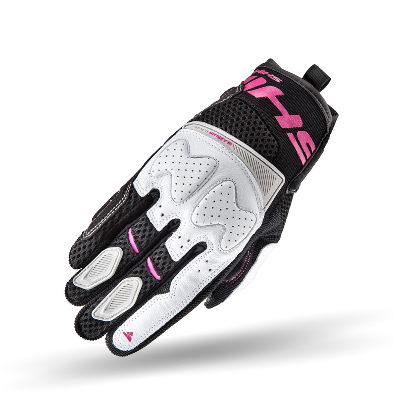 Shima Blaze zwart-wit-roze motorhandschoenen voor dames uitverkoop