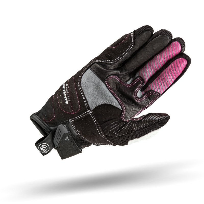 Shima Blaze zwart-wit-roze motorhandschoenen voor dames uitverkoop