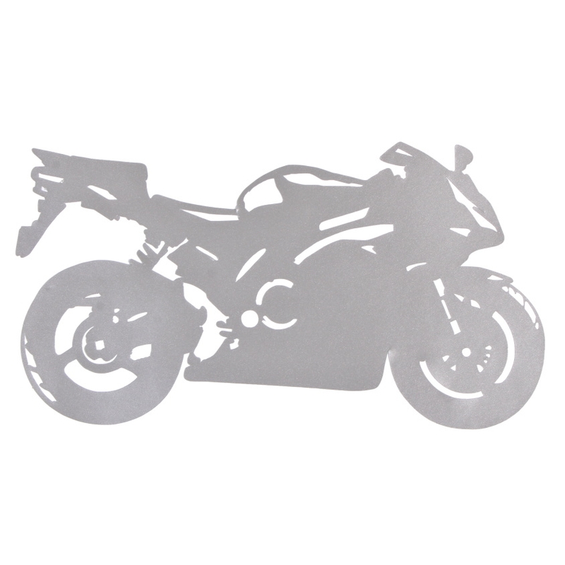 Sticker silhouet Sport Bike zilver