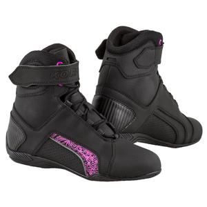 Dames Kore Velcro 2.0 Motorfietslaarzen Zwart en Paars