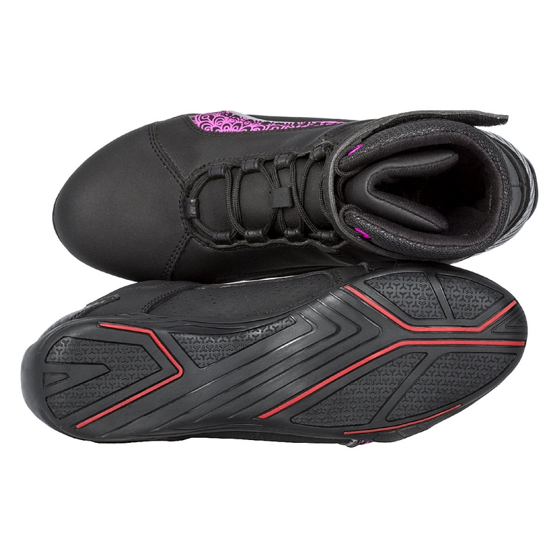 Dames Kore Velcro 2.0 Motorfietslaarzen Zwart en Paars