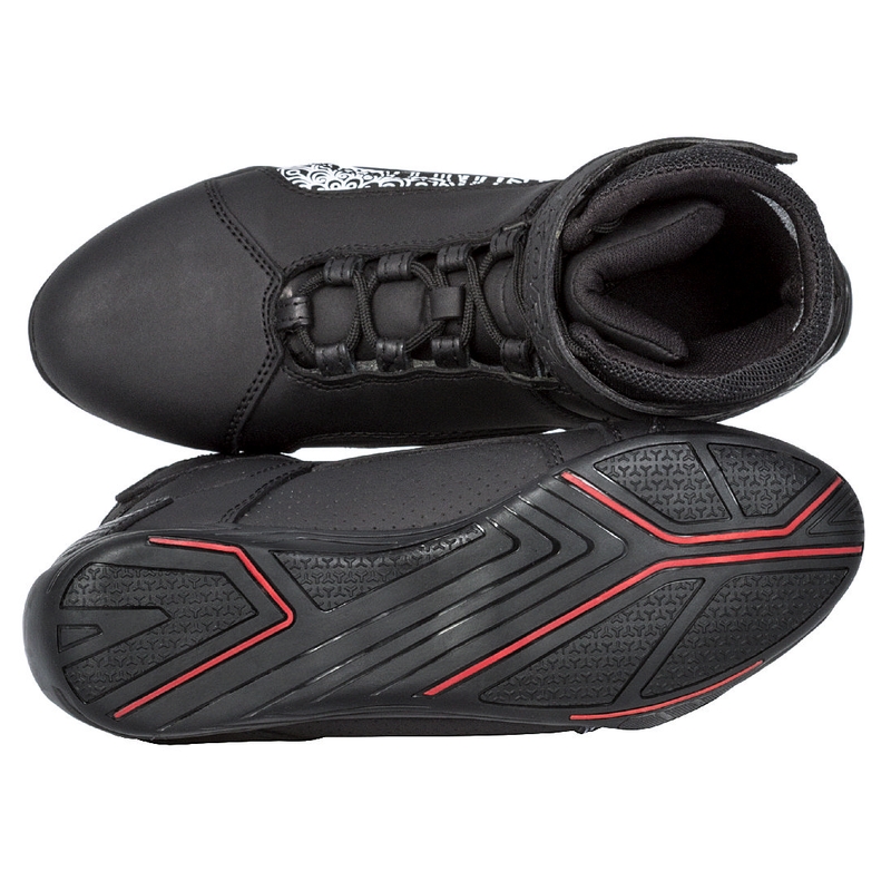Dames Kore Velcro 2.0 zwart-witte motorlaarzen