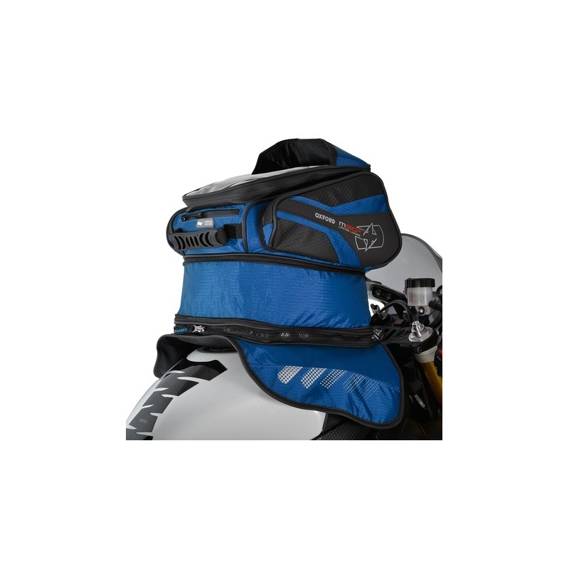 Tanktas voor motorfiets Oxford M30R zwart-blauw