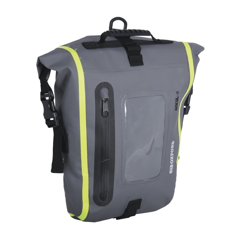 Tanktas voor motorfiets Oxford Aqua M8 zwart-grijs-fluogeel