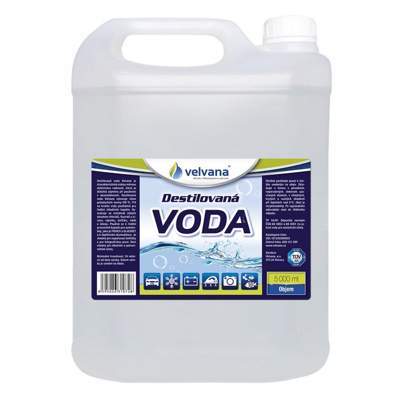 Destilovaná voda velvana 5 l