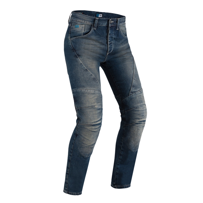 PMJ Dallas blauwe motorjeans uitverkoop
