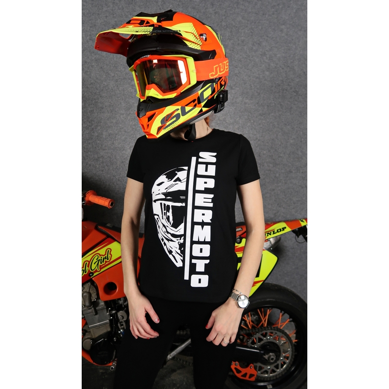Dames-T-shirt SUPERMOTO zwart