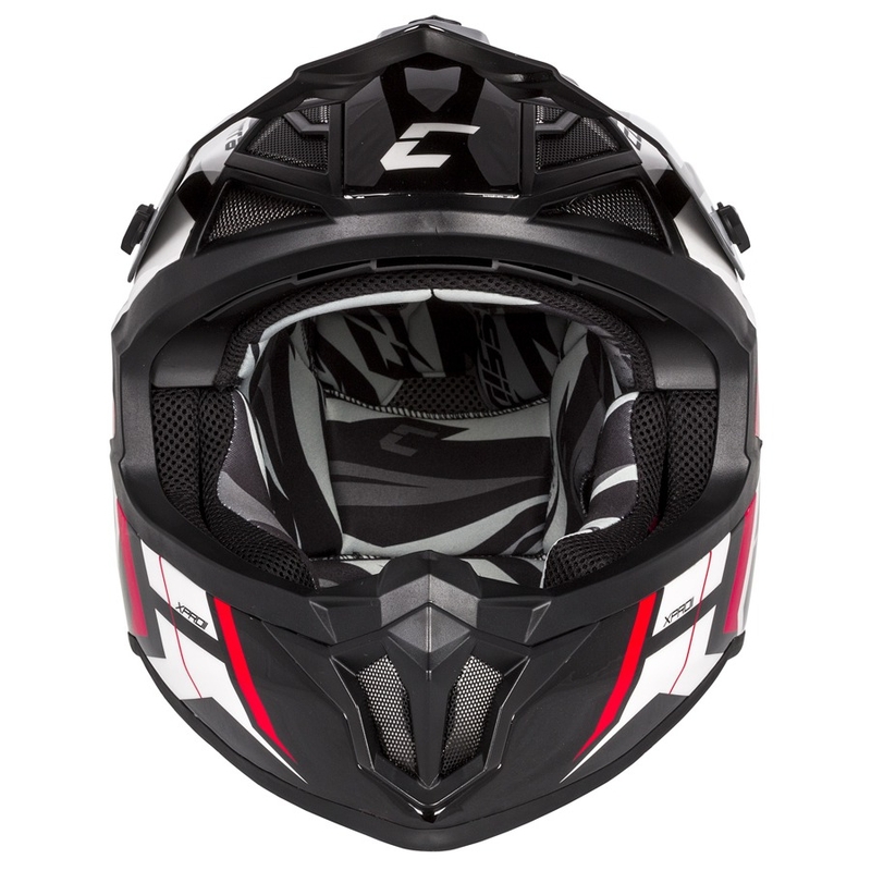 Cassida Cross Pro II Contra motorcrosshelm wit-rood-zwart