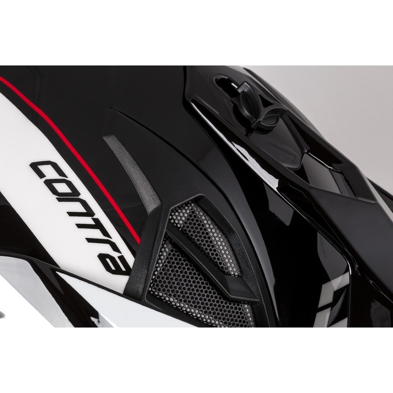 Cassida Cross Pro II Contra motorcrosshelm wit-rood-zwart