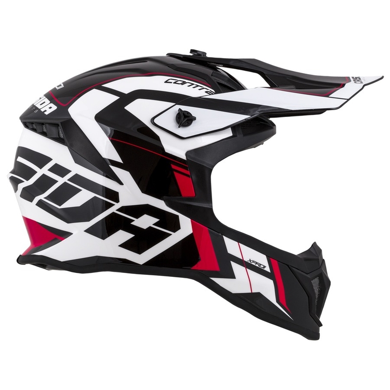Cassida Cross Pro II Contra motorcrosshelm wit-rood-zwart