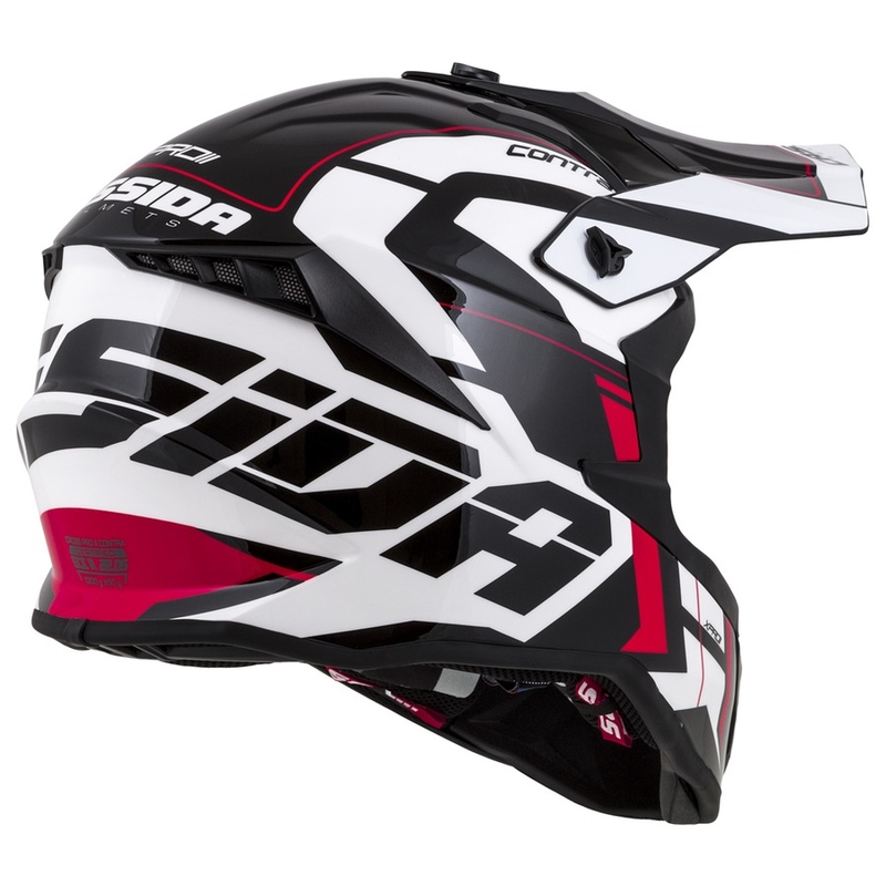 Cassida Cross Pro II Contra motorcrosshelm wit-rood-zwart