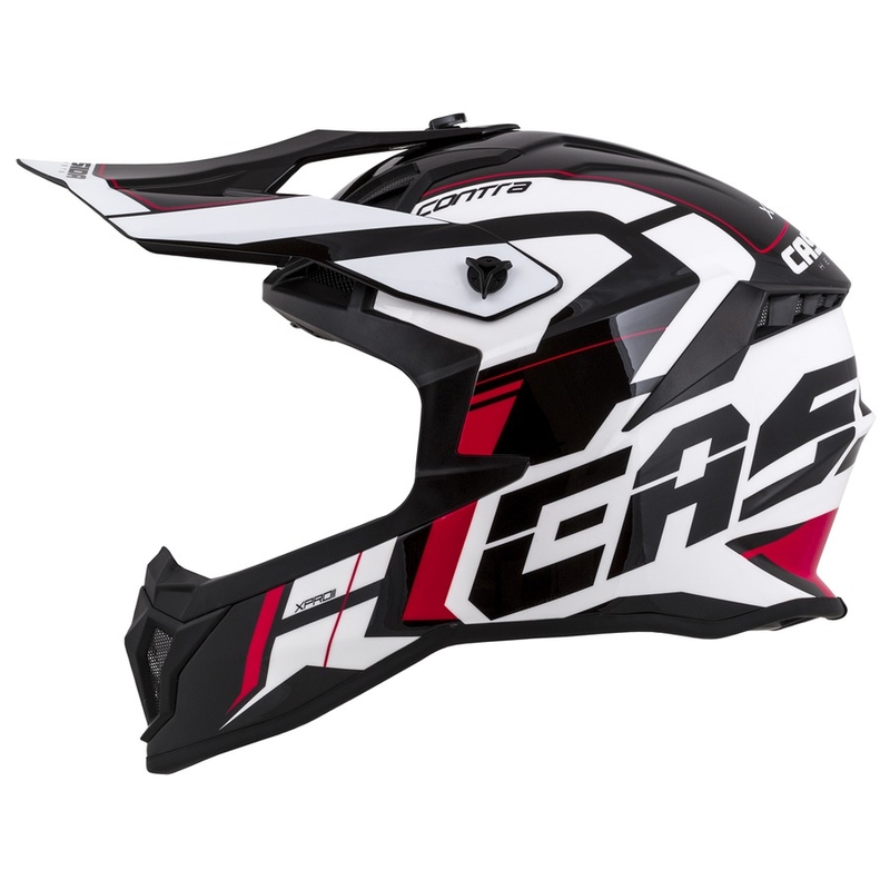 Cassida Cross Pro II Contra motorcrosshelm wit-rood-zwart