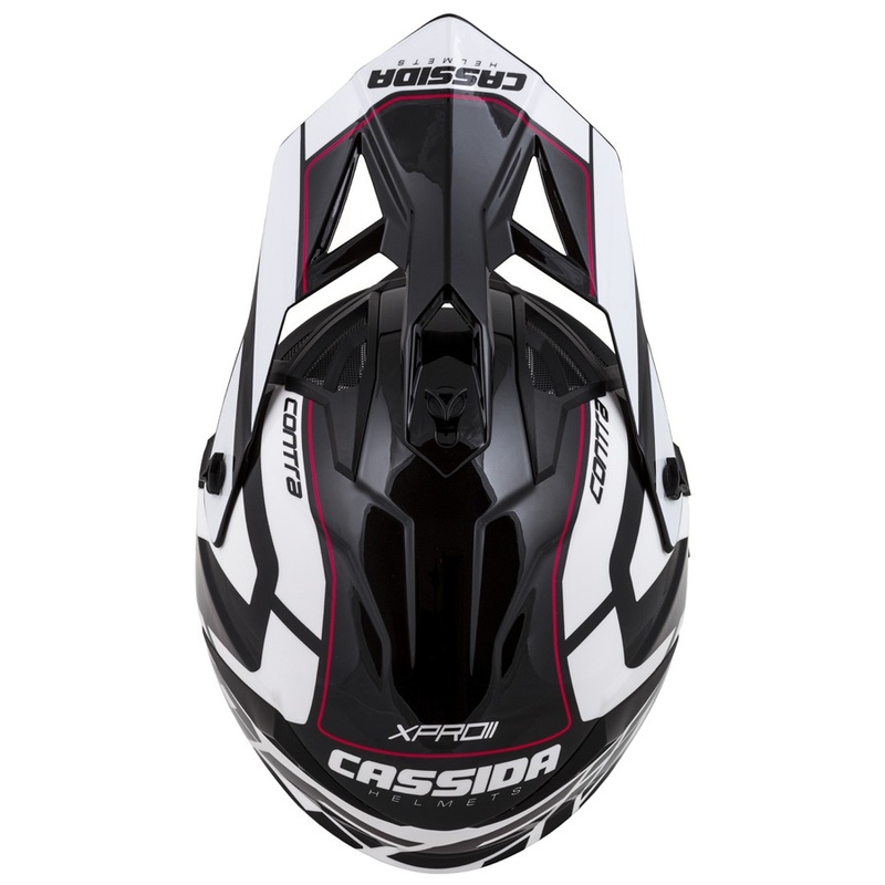 Cassida Cross Pro II Contra motorcrosshelm wit-rood-zwart