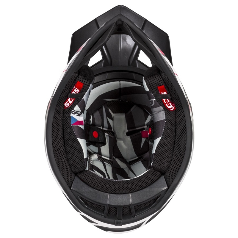 Cassida Cross Pro II Contra motorcrosshelm wit-rood-zwart