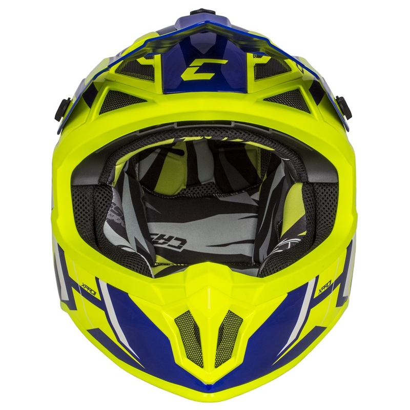 Motorcrosshelm Cassida Cross Pro II Contra fluo geel-blauw-wit