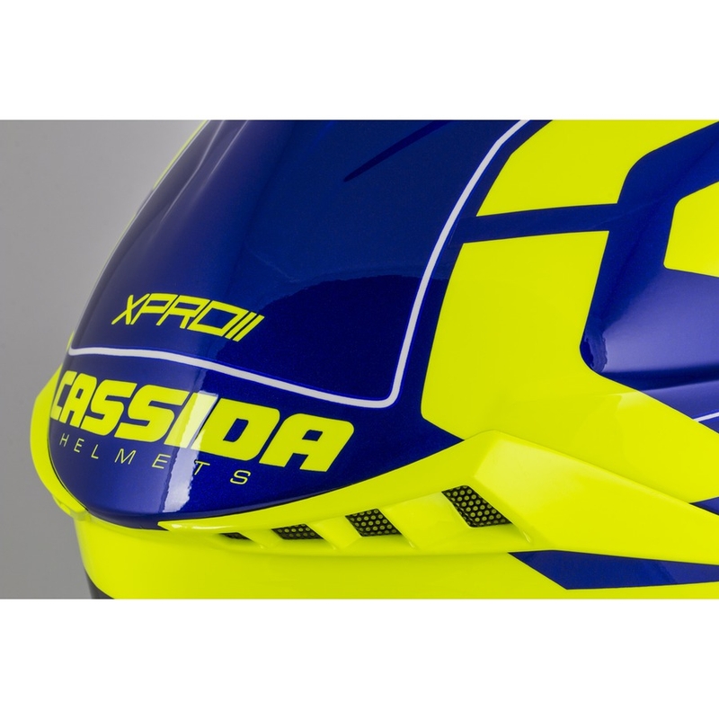 Motorcrosshelm Cassida Cross Pro II Contra fluo geel-blauw-wit
