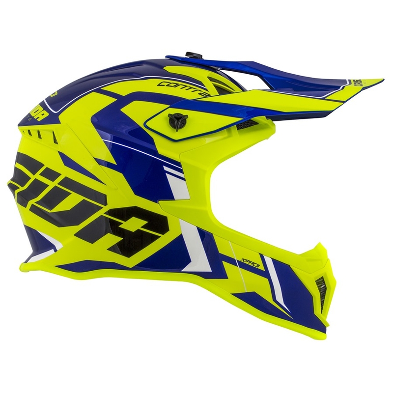 Motorcrosshelm Cassida Cross Pro II Contra fluo geel-blauw-wit