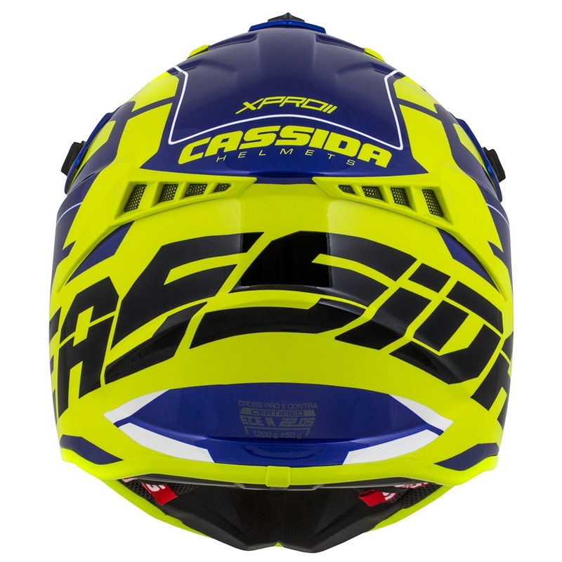 Motorcrosshelm Cassida Cross Pro II Contra fluo geel-blauw-wit