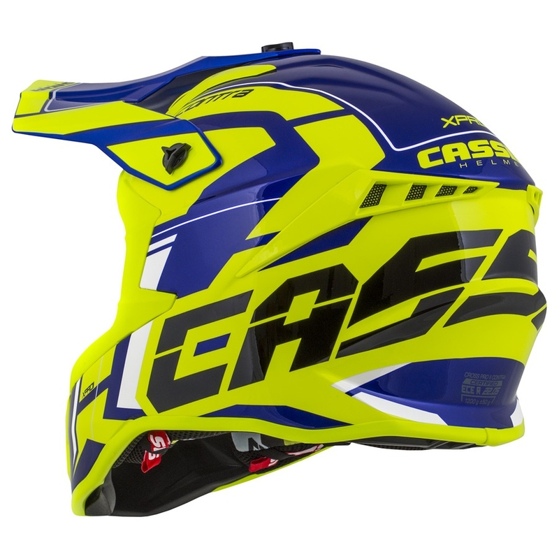 Motorcrosshelm Cassida Cross Pro II Contra fluo geel-blauw-wit