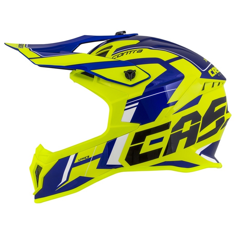 Motorcrosshelm Cassida Cross Pro II Contra fluo geel-blauw-wit