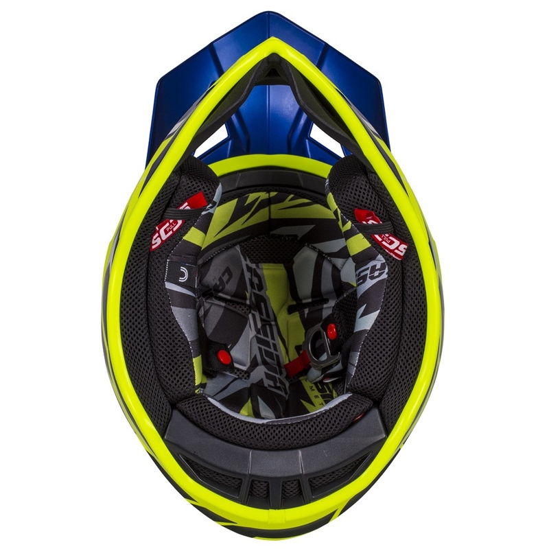 Motorcrosshelm Cassida Cross Pro II Contra fluo geel-blauw-wit