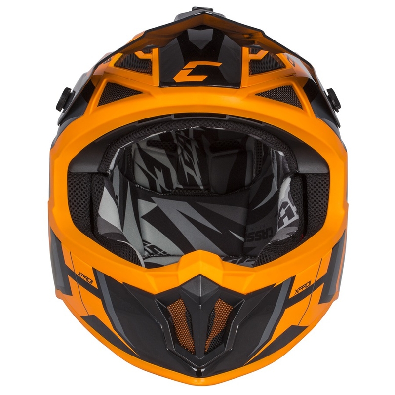 Cassida Cross Pro II Contra Motorcross Helm oranje-zwart-grijs