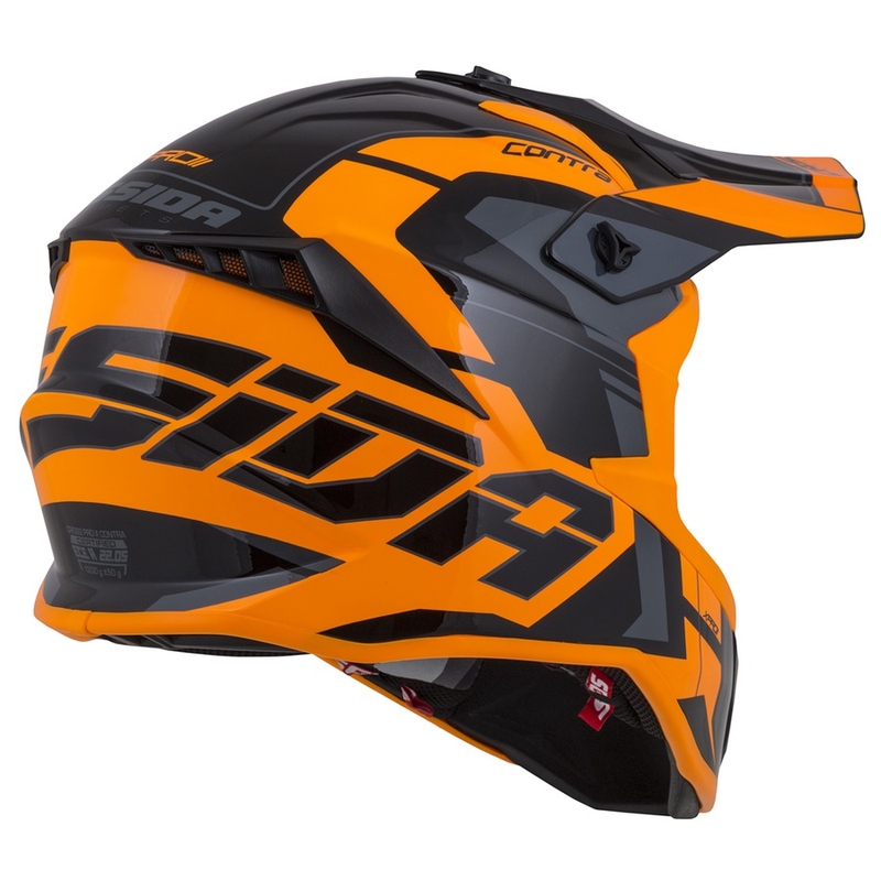 Cassida Cross Pro II Contra Motorcross Helm oranje-zwart-grijs