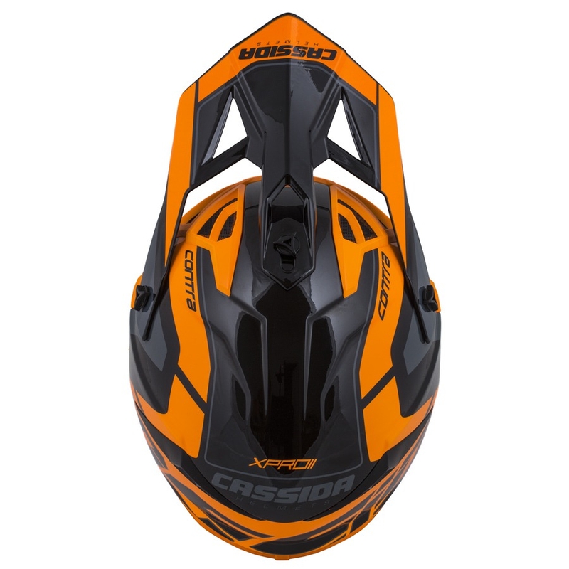 Cassida Cross Pro II Contra Motorcross Helm oranje-zwart-grijs