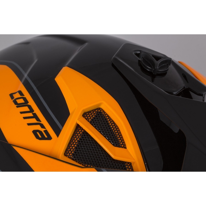 Cassida Cross Pro II Contra Motorcross Helm oranje-zwart-grijs