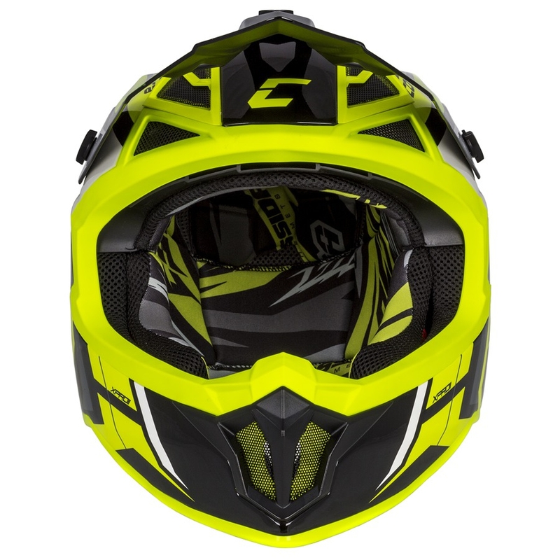 Cassida Cross Pro II Contra fluo geel-grijs-zwarte motorcrosshelm