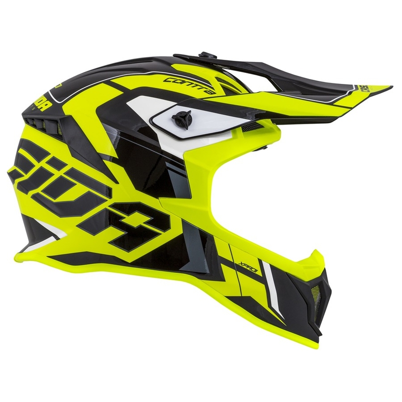 Cassida Cross Pro II Contra fluo geel-grijs-zwarte motorcrosshelm