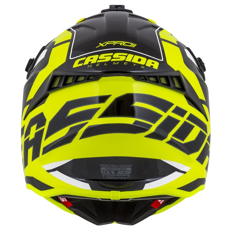 Cassida Cross Pro II Contra fluo geel-grijs-zwarte motorcrosshelm