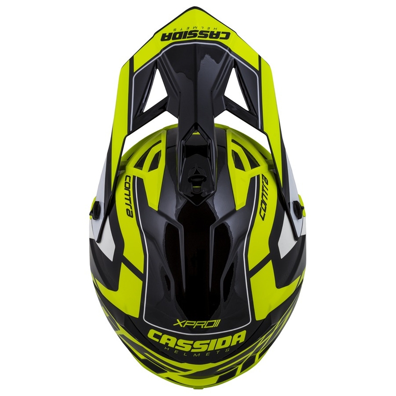 Cassida Cross Pro II Contra fluo geel-grijs-zwarte motorcrosshelm