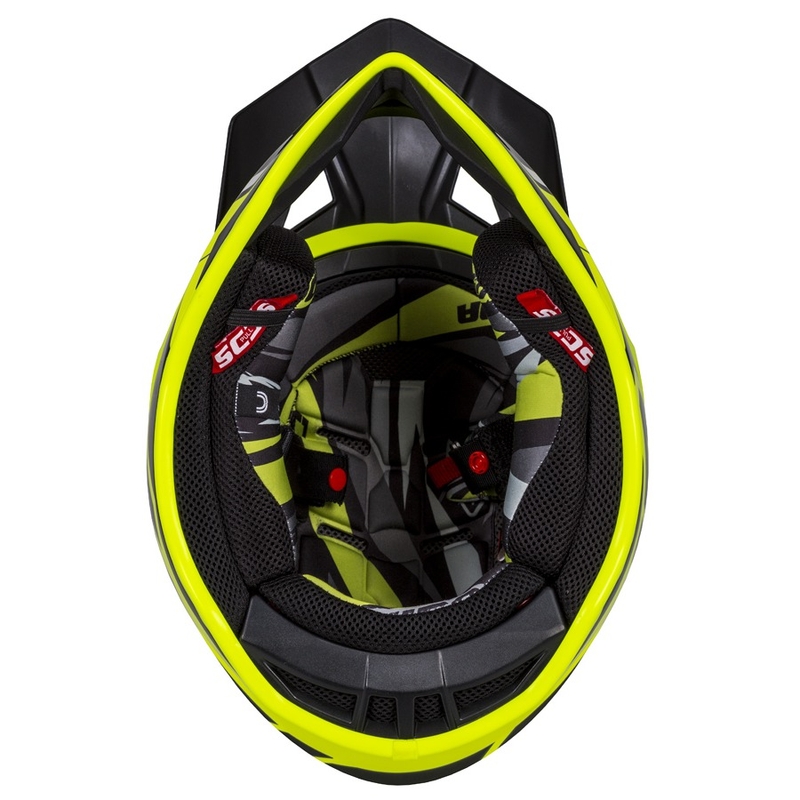 Cassida Cross Pro II Contra fluo geel-grijs-zwarte motorcrosshelm