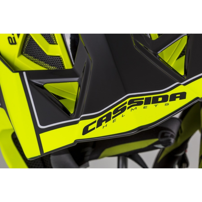 Cassida Cross Pro II Contra fluo geel-grijs-zwarte motorcrosshelm