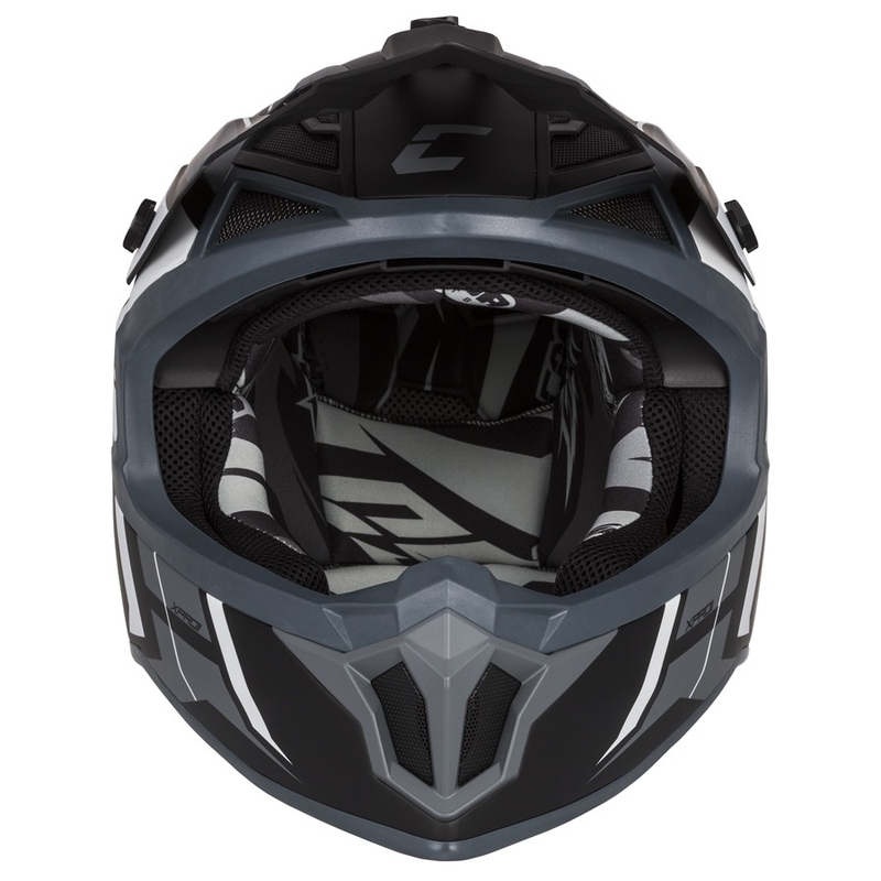 Cassida Cross Pro II Contra motorcrosshelm zwart-grijs-wit