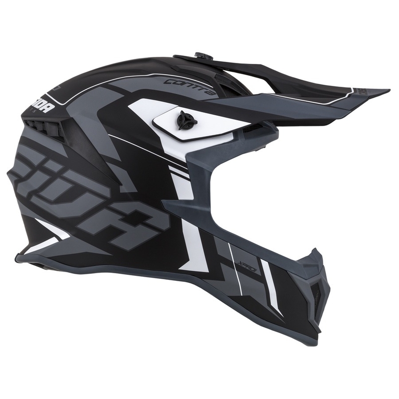 Cassida Cross Pro II Contra motorcrosshelm zwart-grijs-wit