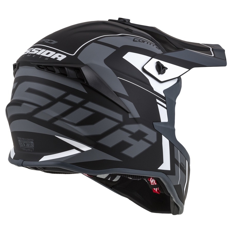Cassida Cross Pro II Contra motorcrosshelm zwart-grijs-wit