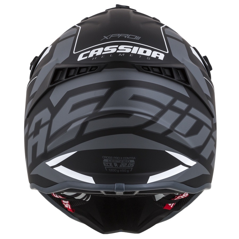 Cassida Cross Pro II Contra motorcrosshelm zwart-grijs-wit